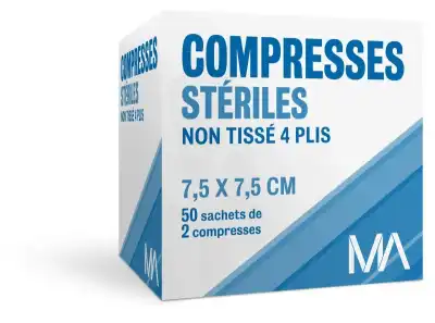 Marque Conseil Compresse Stérile Non Tissé 7,5x7,5cm 50 Sachets/2 à Bordeaux