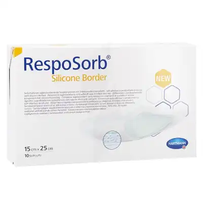 RespoSorb® Silicone Border pansement hydrocellulaire siliconé adhésif 15 x 25 cm - Boîte de 10