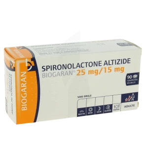 Spironolactone Altizide Biogaran 25 Mg/15 Mg, Comprimé Sécable