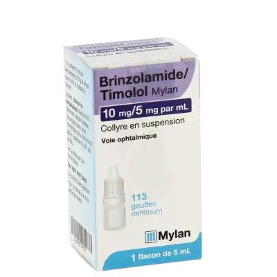 Brinzolamide/timolol Viatris 10 Mg/5 Mg Par Ml, Collyre En Suspension à LE LAVANDOU