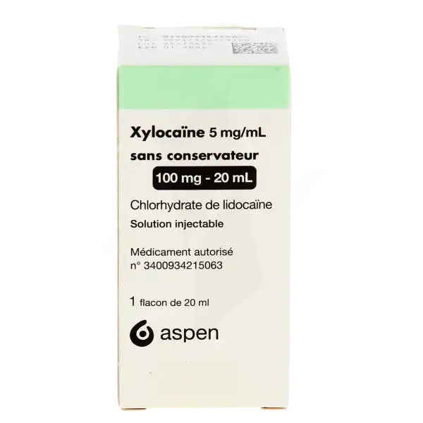 Xylocaine 5 Mg/ml Sans Conservateur, Solution Injectable