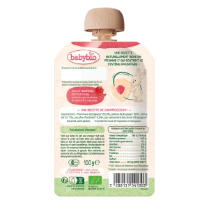 Babybio Aliment Infant Pomme Poire Riz Acérola Immunité Gourde/100g