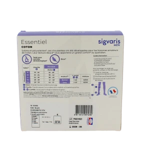 Sigvaris Essentiel Instinct Coton Chaussette Pied Ouvert Classe 2 Homme Sable Normal M