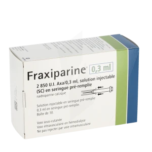 Fraxiparine 2 850 U.i. Axa/0,3 Ml, Solution Injectable (s.c.) En Seringue Pré-remplie