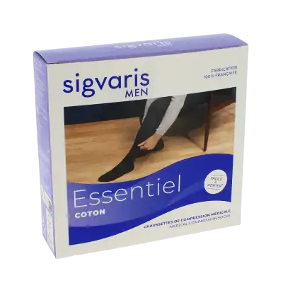 Sigvaris Essentiel Instinct Coton Chaussette Pied Ouvert Classe 2 Homme Noir Normal M à Bordeaux