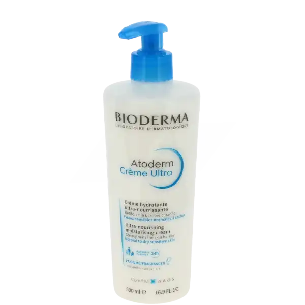 Bioderma Atoderm Crème Ultra Parfumée Nourrissante Hydratante Peau Sèche 500ml