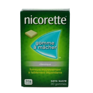 Nicorette 2 Mg Sans Sucre, Gomme à Mâcher Médicamenteuse édulcorée Au Sorbitol