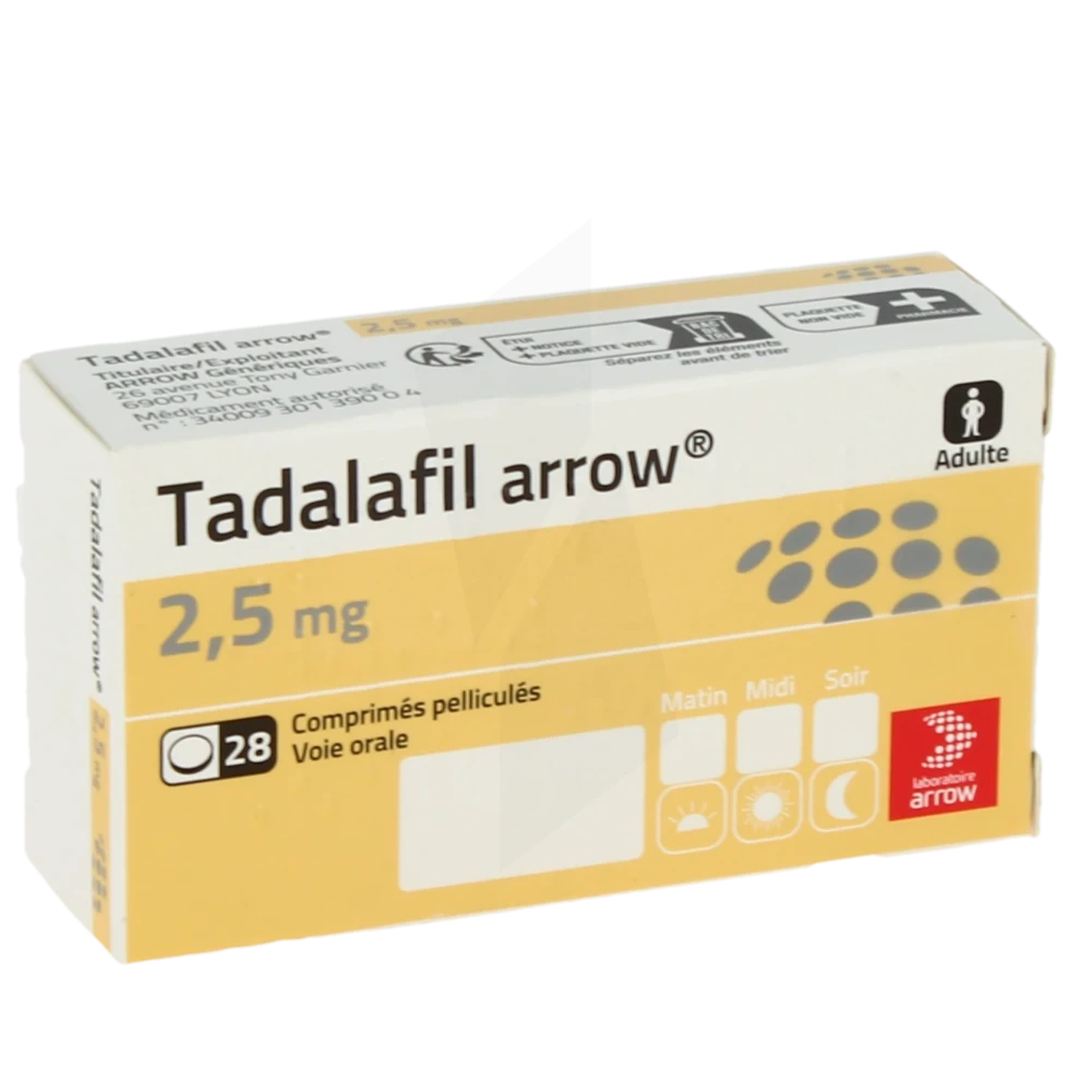 Tadalafil Arrow 2,5 Mg, Comprimé Pelliculé