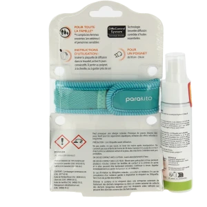Parakito Bracelet Anti-moustique Adulte Good Vibes Bleu +spray Offert 30ml