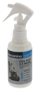 Biocanina Tick-puss Fipronil 2,5ml/mg Solution Externe Spray/100ml