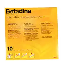 Betadine Tulle 10 % Pans Méd 10x10cm 10sach/1 à Vétraz-Monthoux