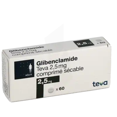 GLIBENCLAMIDE TEVA 2,5 mg, comprimé sécable
