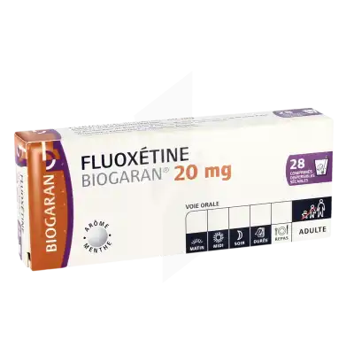 Fluoxetine Biogaran 20 Mg, Comprimé Dispersible Sécable à Paris