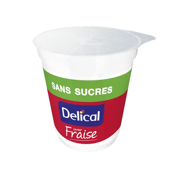 Delical Crème Hp Hc Sans Sucres Nutriment Fraise Façon Pâtissière 4pots/200g