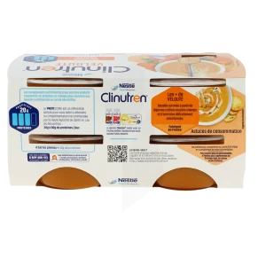 Clinutren Soupe Velouté Nutriment Carottes Potiron 4 Cups/200ml