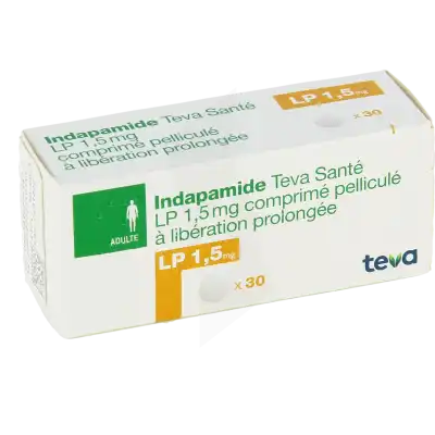 INDAPAMIDE TEVA SANTE LP 1,5 mg, comprimé pelliculé à libération prolongée
