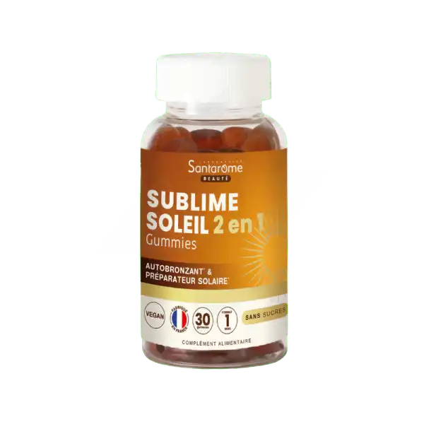 Santrome Bio Gummies Gomme Sublime Soleil 2 En 1 Pot/30