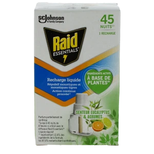 Raid - Recharge Diffuseur Electrique Liquide Répulsif Moustiques - Eucalyptus Et Agrumes - 32ml
