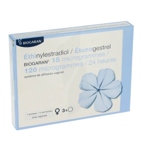 Ethinylestradiol/etonogestrel Biogaran 15 Microgrammes/120 Microgrammes/24 Heures, Système De Diffusion Vaginal