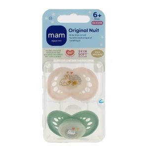 Mam Original Sucette Nuit Silicone 6mois+ B/2