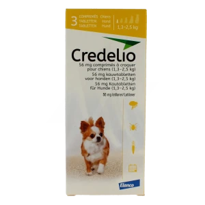 Credelio 56 Mg Comprime A Croquer Pour Chiens (1,3 - 2,5 Kg), Comprimé à Croquer