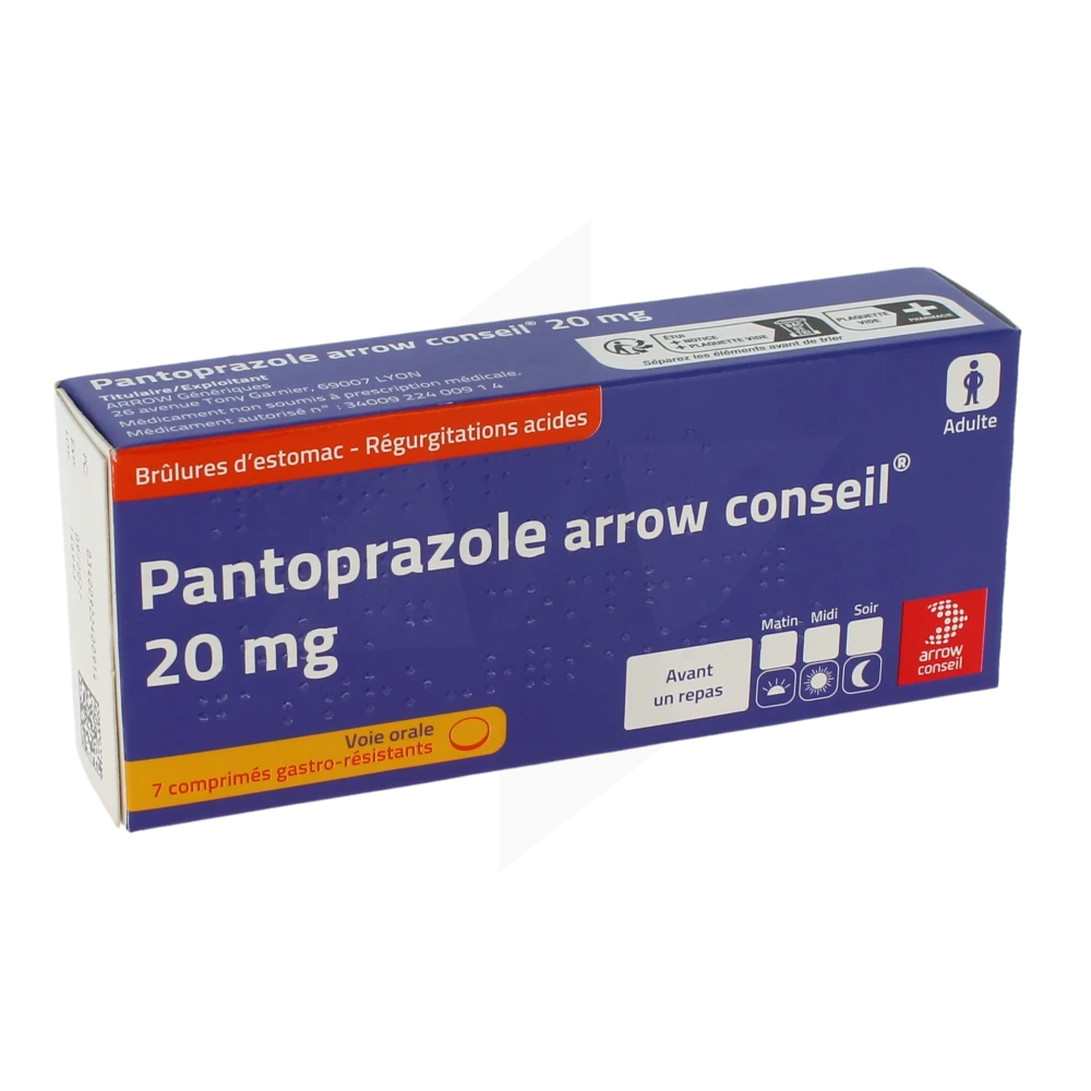 Pantoprazole Arrow Conseil 20 Mg, Comprimé Gastro-résistant