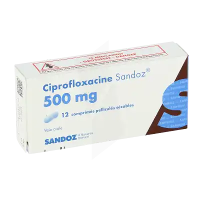 CIPROFLOXACINE SANDOZ 500 mg, comprimé pelliculé sécable