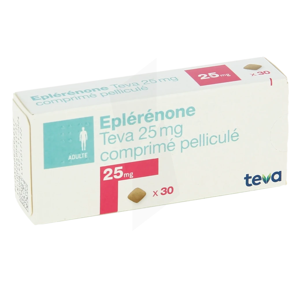 Eplerenone Teva 25 Mg, Comprimé Pelliculé
