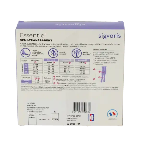 Sigvaris Essentiel Semi-transparent Chaussettes  Femme Classe 2 Épice Medium Normal