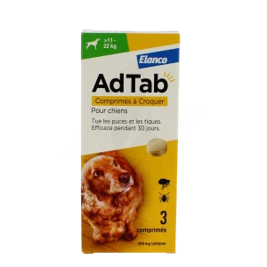 Adtab 450 Mg Comprimes A Croquer Pour Chiens (> 11–22 Kg), Comprimé à Croquer