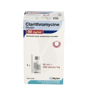 Clarithromycine Viatris 50 Mg/ml, Granulés Pour Suspension Buvable