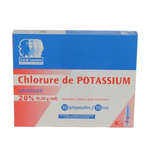 Chlorure De Potassium Lavoisier 20 % (0,20 G/ml) , Solution à Diluer Pour Perfusion