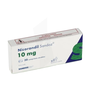 Nicorandil Sandoz 10 Mg, Comprimé Sécable