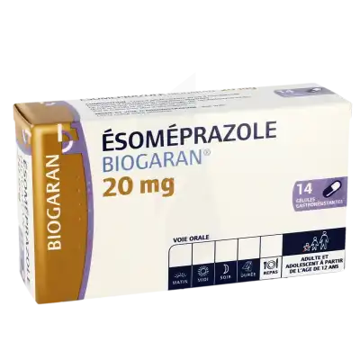 Esomeprazole Biogaran 20 Mg, Gélule Gastro-résistante à Bassens