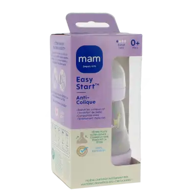 Mam Easy Start Nature Biberon Tétine Débit 1 Lilas 160 Ml à ORCHAMPS
