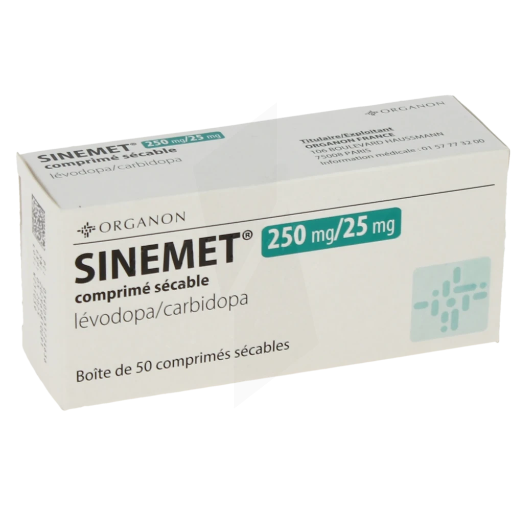 Sinemet 250 Mg/25 Mg, Comprimé Sécable