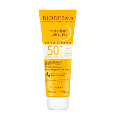 Bioderma Photoderm Lait Ultra Spf50+ Très Haute Protection Solaire Invisible 200ml à Angers