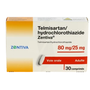 Telmisartan/hydrochlorothiazide Zentiva 80 Mg/25 Mg, Comprimé