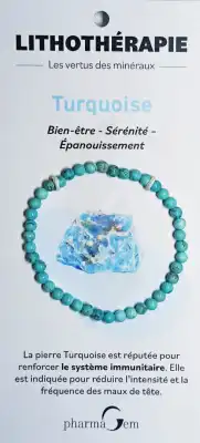 Bracelet De Lithothérapie En Turquoise 4 Mm à PARIS