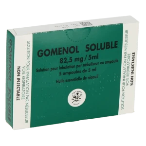 Gomenol Soluble 82,5 Mg/5 Ml, Solution Pour Inhalation Par Nébuliseur En Ampoule
