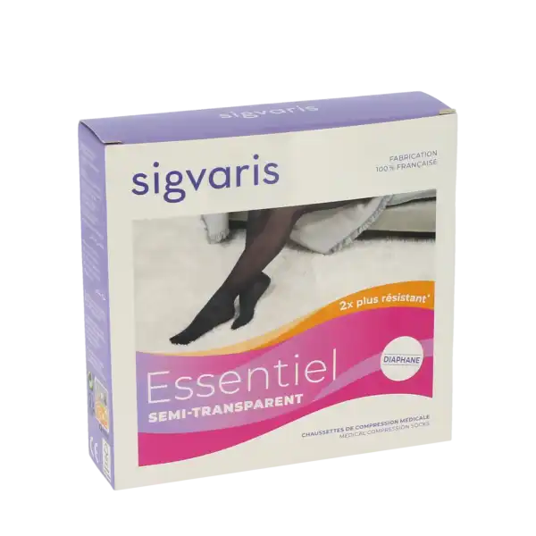 Sigvaris Essentiel Semi-transparent Chaussettes  Femme Classe 2 Marine Medium Normal