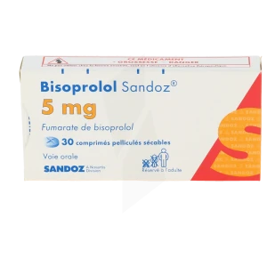 Bisoprolol Sandoz 5 Mg, Comprimé Pelliculé Sécable