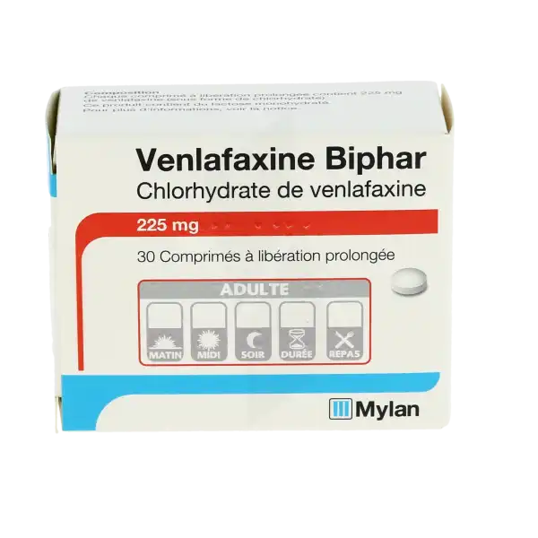 Venlafaxine Biphar 225 Mg, Comprimé à Libération Prolongée
