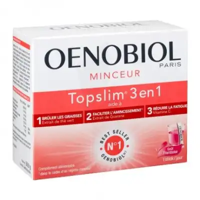 Oenobiol Topslim 3 En 1 Poudre à Diluer Framboise Sticks/14 à FONTENAY-TRESIGNY