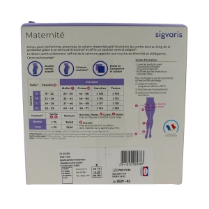 Sigvaris Maternité Collant Maternité Transparent Classe 2 Femme Noir Long L
