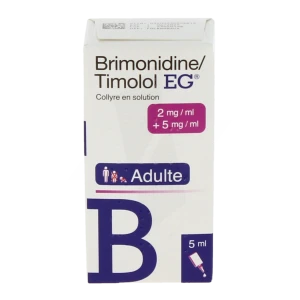 Brimonidine/timolol Eg 2 Mg/ml + 5 Mg/ml, Collyre En Solution