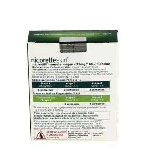 Nicoretteskin 15 Mg/16 Heures, Dispositif Transdermique