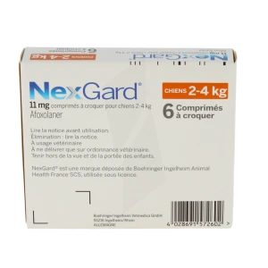 Nexgard 11 Mg Comprimes A Croquer Pour Chiens 2 - 4 Kg, Comprimé à Croquer