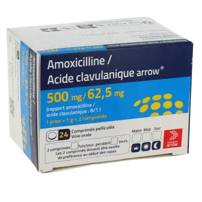 Amoxicilline/acide Clavulanique Arrow 500 Mg/62,5 Mg Adultes, Comprimé Pelliculé (rapport Amoxicilline/acide Clavulanique : 8/1) à Casteljaloux
