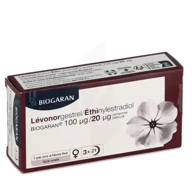 Levonorgestrel/ethinylestradiol Biogaran 100 Microgrammes/20 Microgrammes, Comprimé Pelliculé à  JOUÉ-LÈS-TOURS